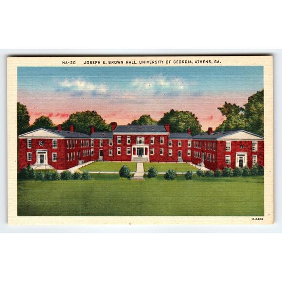 Vintage Linen Postcard Joseph E. Brown Hall University of Georgia Athens - Picture 1 of 2
